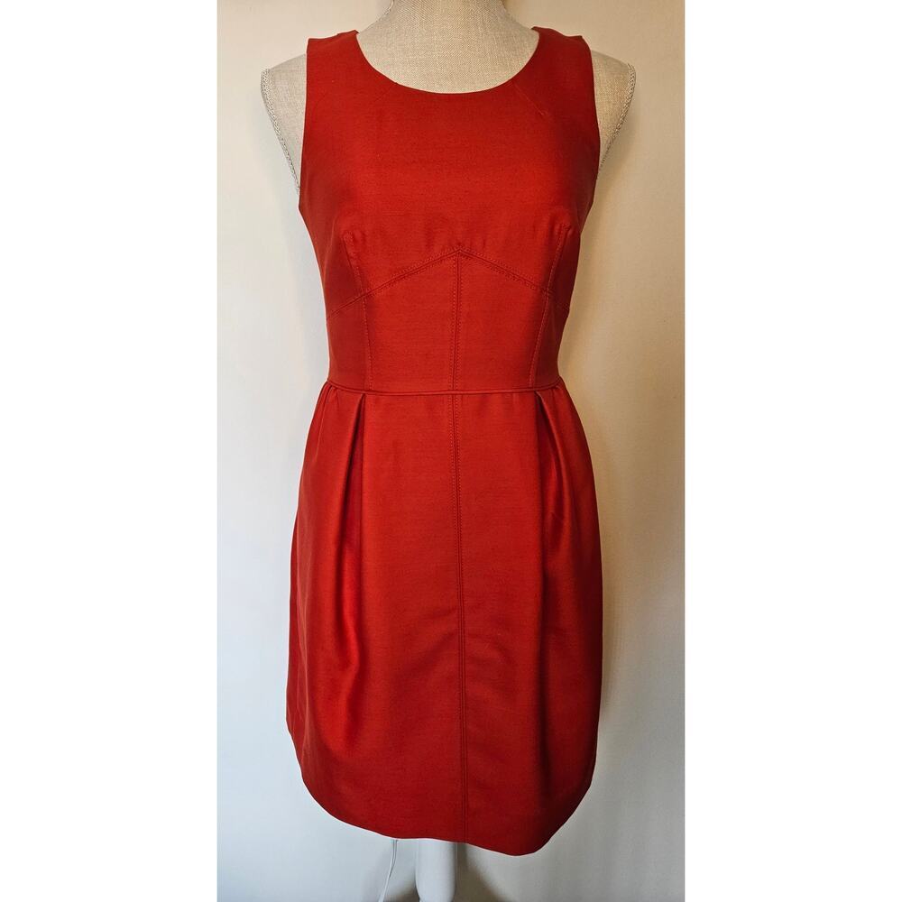 J Crew Solid Red Sheath Dress with Pockets Size 0
